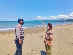 Satuan Polairud Polres Sukabumi Cek Situasi Pantai Pasca Gempa Di Wilayah Pesisir Pantai