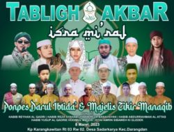 Ponpes Darul Ibtida’ dan Majelis Zikir Manaqib Peringati Isra Mi’raj Dengan Menggelar Tabligh Akbar