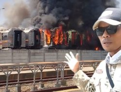 Bangkai Gerbong Terbakar, Stasiun KA Purwakarta Mencekam, Siapa Yang Bertanggung Jawab,,,!!!