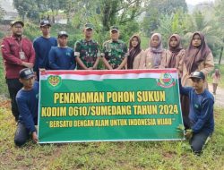 Kodim 0610/Sumedang Tanam Pohon Sukun, Dukung Indonesia Hijau